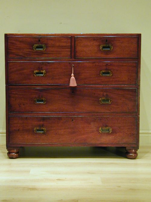 A WONDERFUL MILITARY CAMPAIGN CHEST OF DRAWERS - ADDITIONAL PHOTO 4