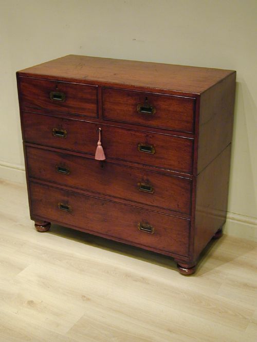 A WONDERFUL MILITARY CAMPAIGN CHEST OF DRAWERS - ADDITIONAL PHOTO 5