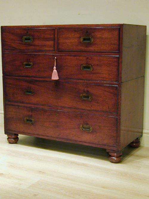 A WONDERFUL MILITARY CAMPAIGN CHEST OF DRAWERS - ADDITIONAL PHOTO 6