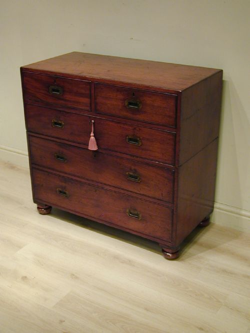 A WONDERFUL MILITARY CAMPAIGN CHEST OF DRAWERS - ADDITIONAL PHOTO 8