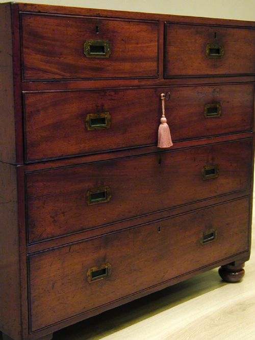 A WONDERFUL MILITARY CAMPAIGN CHEST OF DRAWERS - ADDITIONAL PHOTO 14