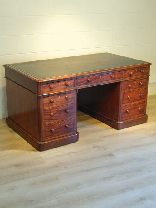a superb partners' pedestal desk - CATEGORY: ANTIQUE DESKS - DATED 1880