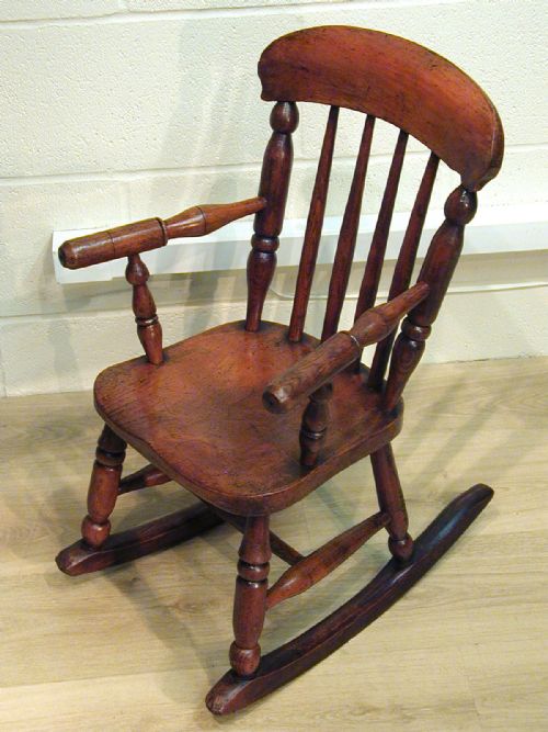 BEAUTIFUL VICTORIAN CHILD'S ROCKING CHAIR - ADDITIONAL PHOTO 2