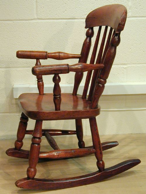 BEAUTIFUL VICTORIAN CHILD'S ROCKING CHAIR - ADDITIONAL PHOTO 8