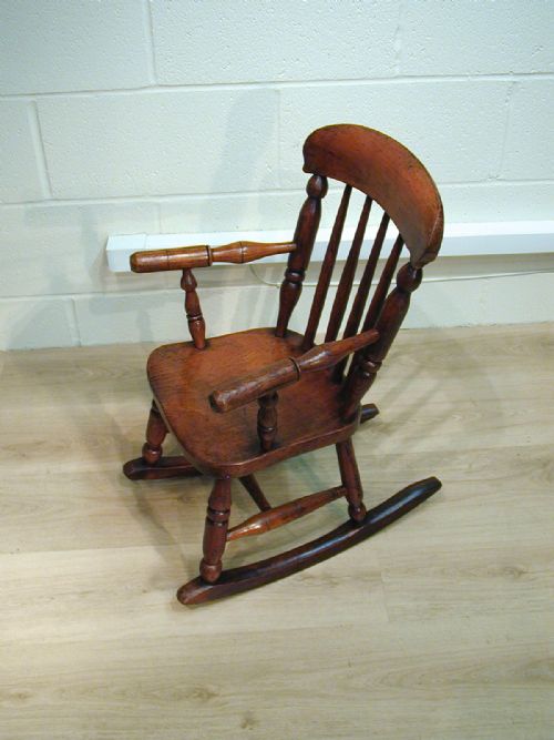 BEAUTIFUL VICTORIAN CHILD'S ROCKING CHAIR - ADDITIONAL PHOTO 9