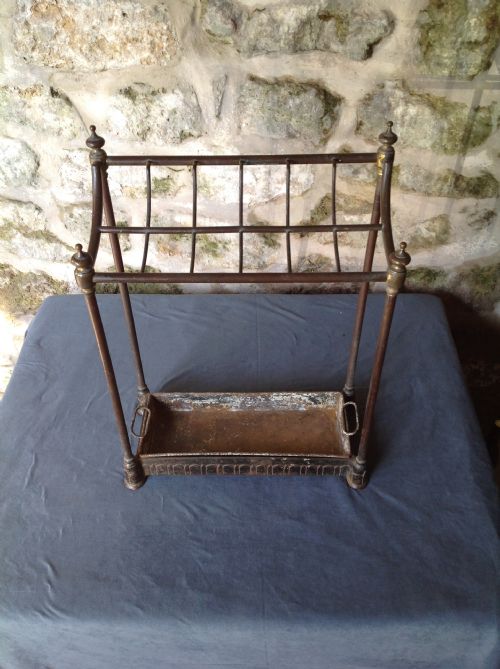 LATE VICTORIAN BRASS IRON STICKUMBRELLA STAND - ADDITIONAL PHOTO 1