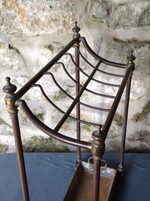 LATE VICTORIAN BRASS IRON STICKUMBRELLA STAND - ADDITIONAL PHOTO 7