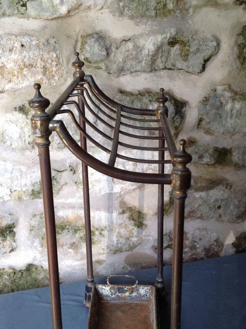 LATE VICTORIAN BRASS IRON STICKUMBRELLA STAND - ADDITIONAL PHOTO 8