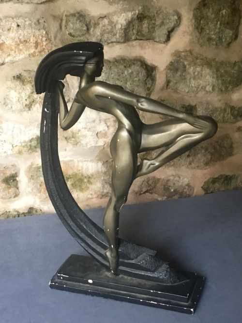 LARGE ART DECO FIGURE - ADDITIONAL PHOTO 2