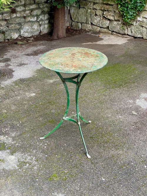 PAINTED METAL BISTRO TRIPOD TABLE - ADDITIONAL PHOTO 1