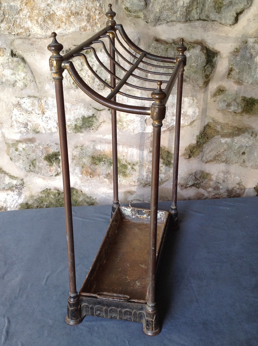 Late Victorian brass & iron stick/umbrella stand View VII