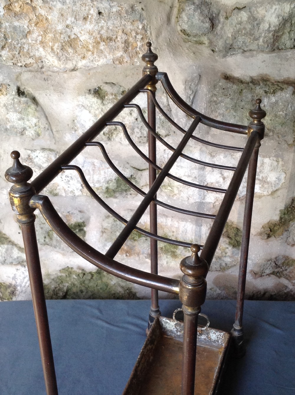 Late Victorian brass & iron stick/umbrella stand View VIII