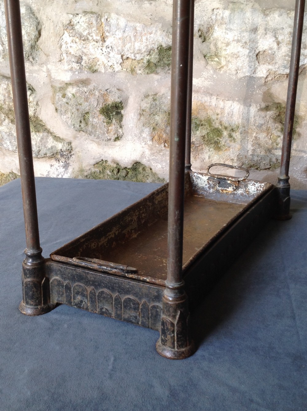 Late Victorian brass & iron stick/umbrella stand View X