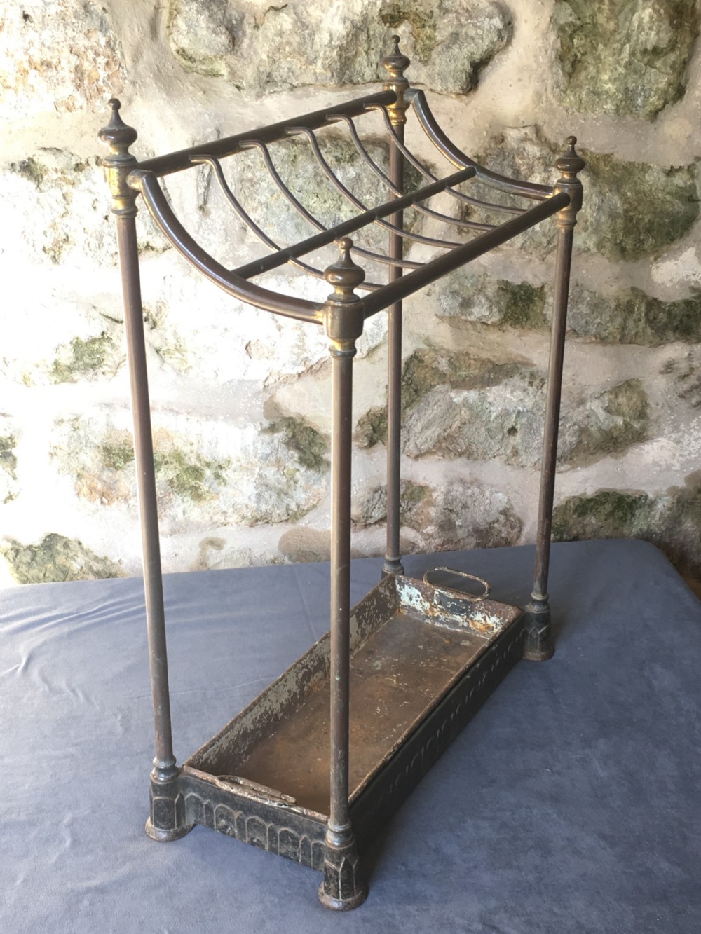 Late Victorian brass & iron stick/umbrella stand View XIV
