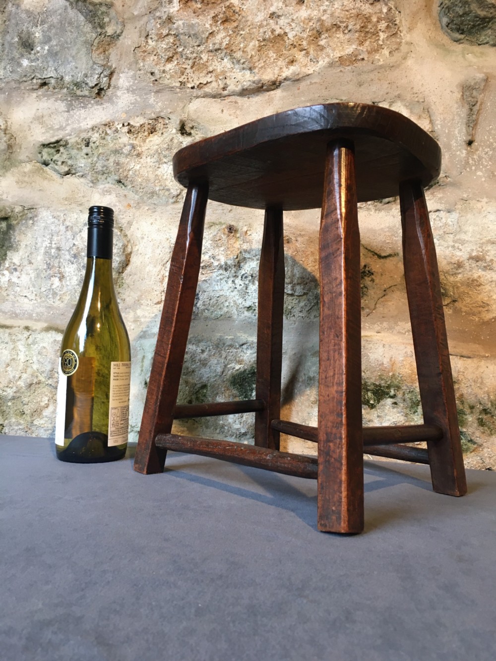 Country-made fruitwood stool View III