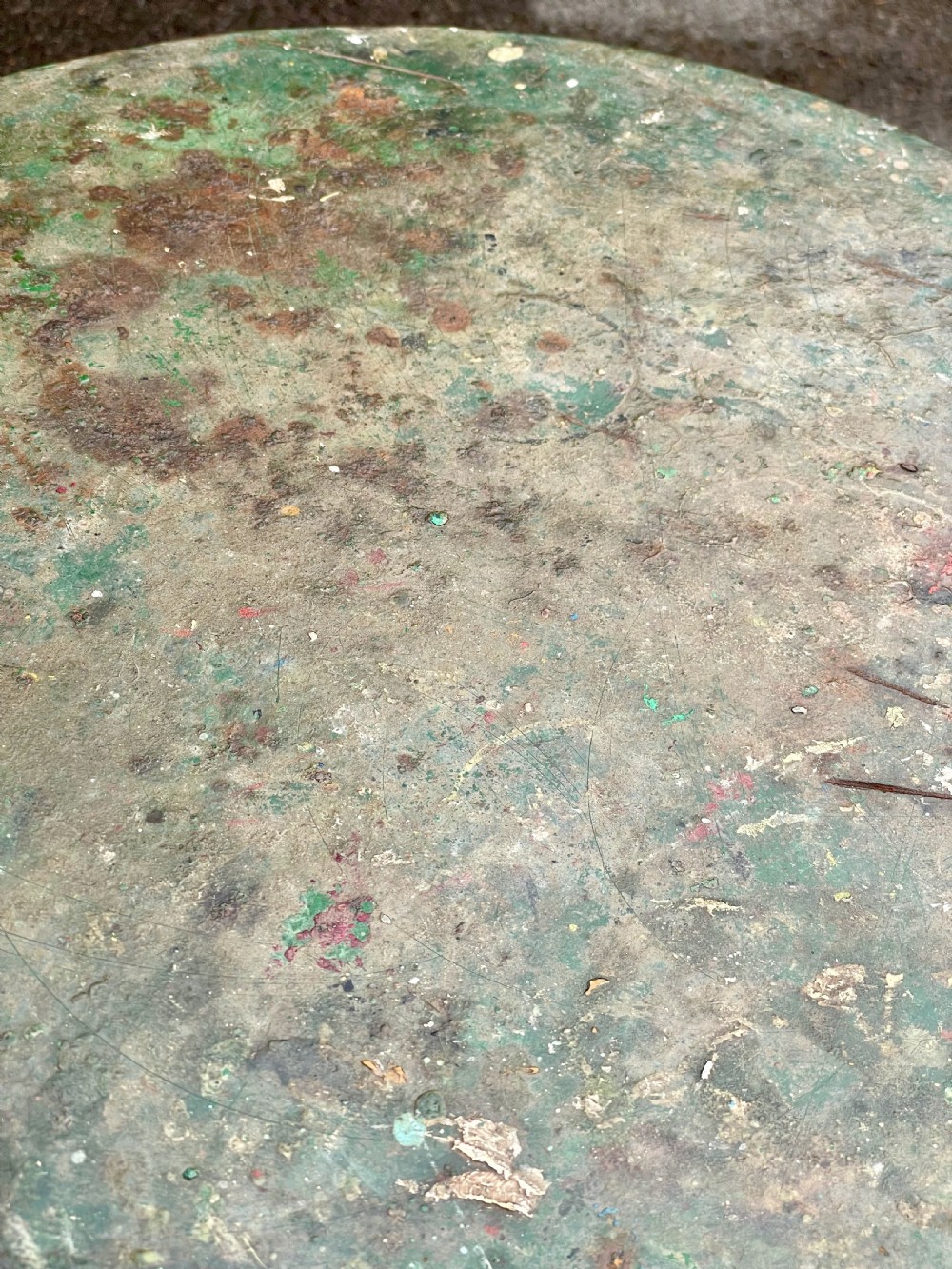 Painted metal bistro tripod table View VII