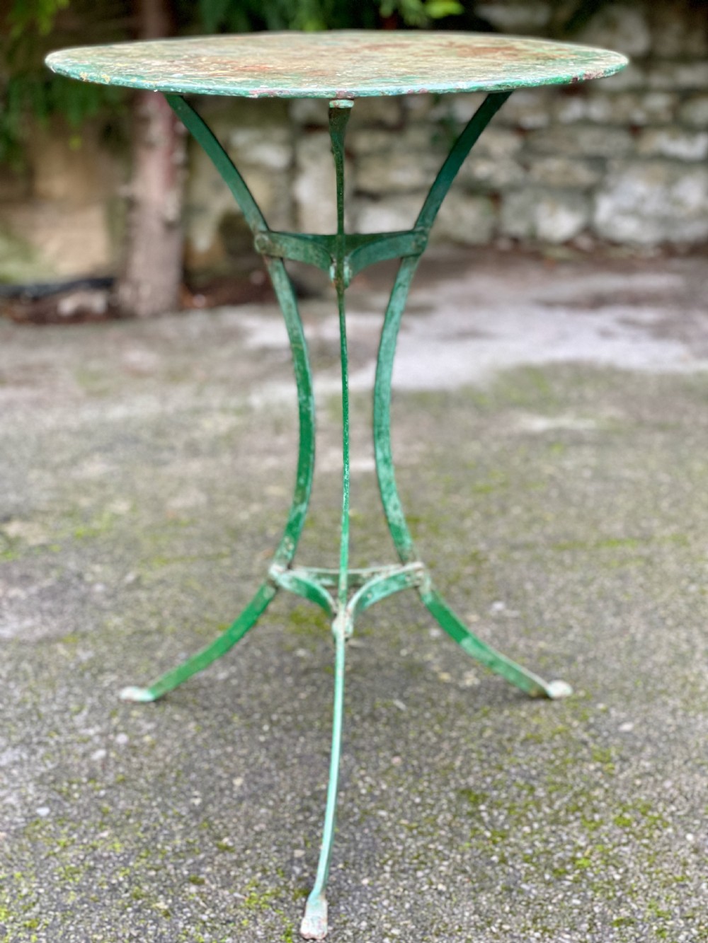 Painted metal bistro tripod table View XII