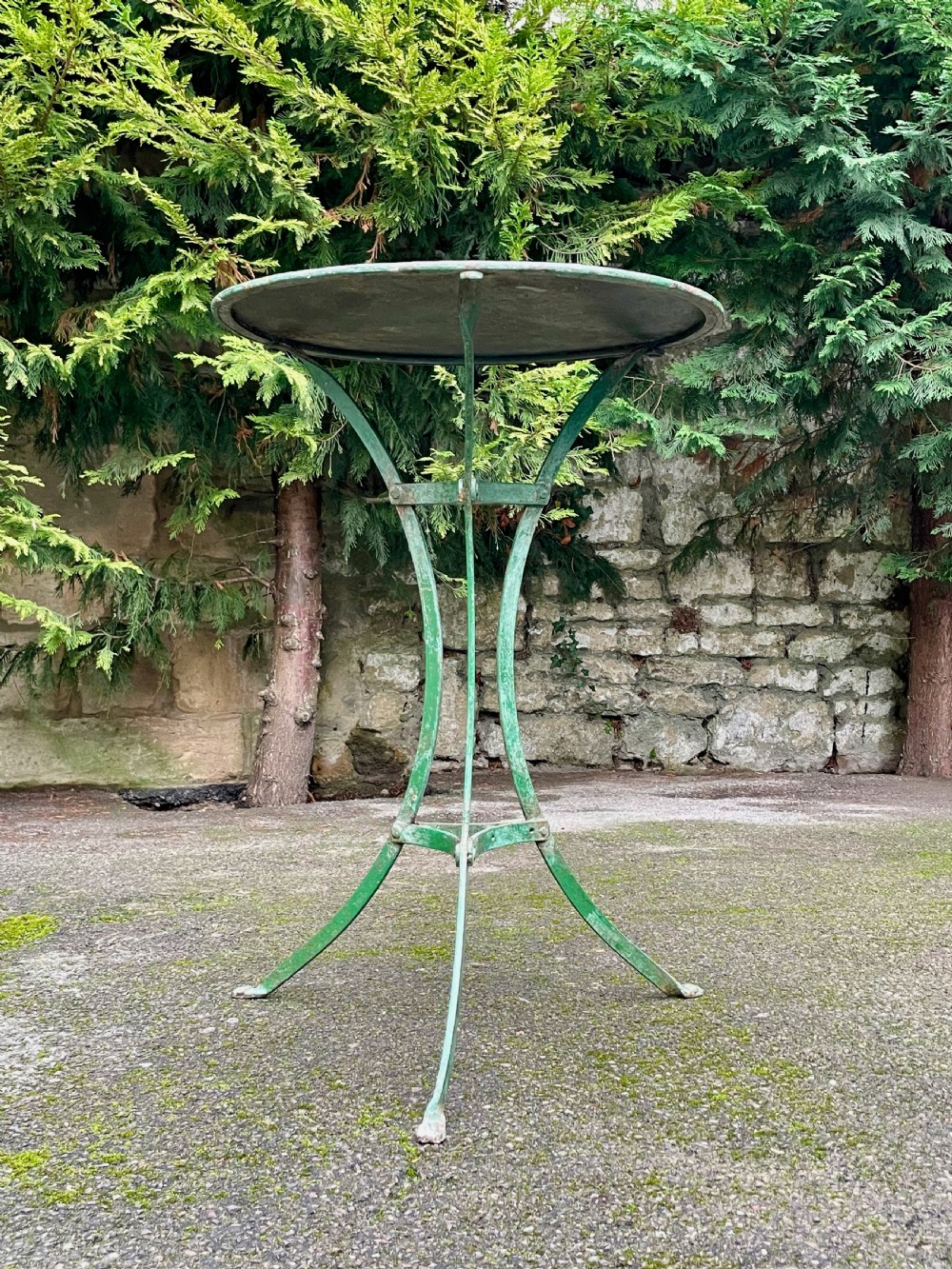 Painted metal bistro tripod table View XIV