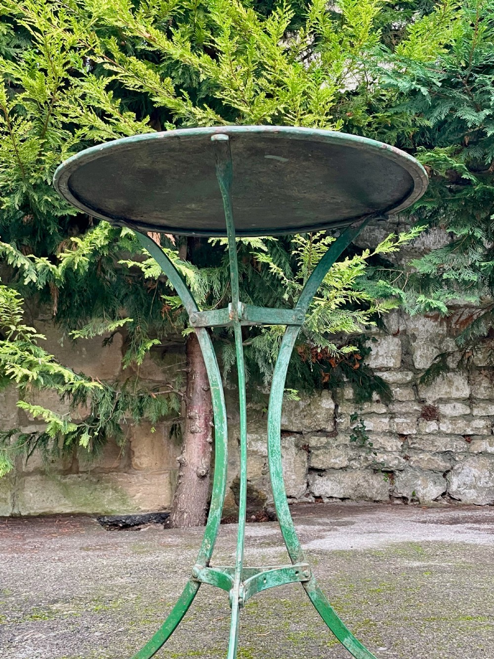 Painted metal bistro tripod table View XV