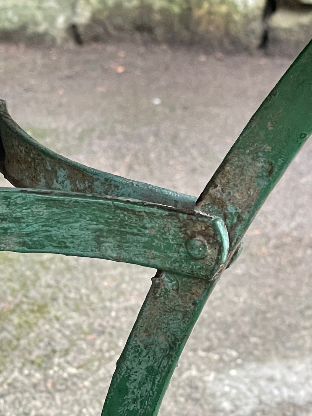 Painted metal bistro tripod table View XX