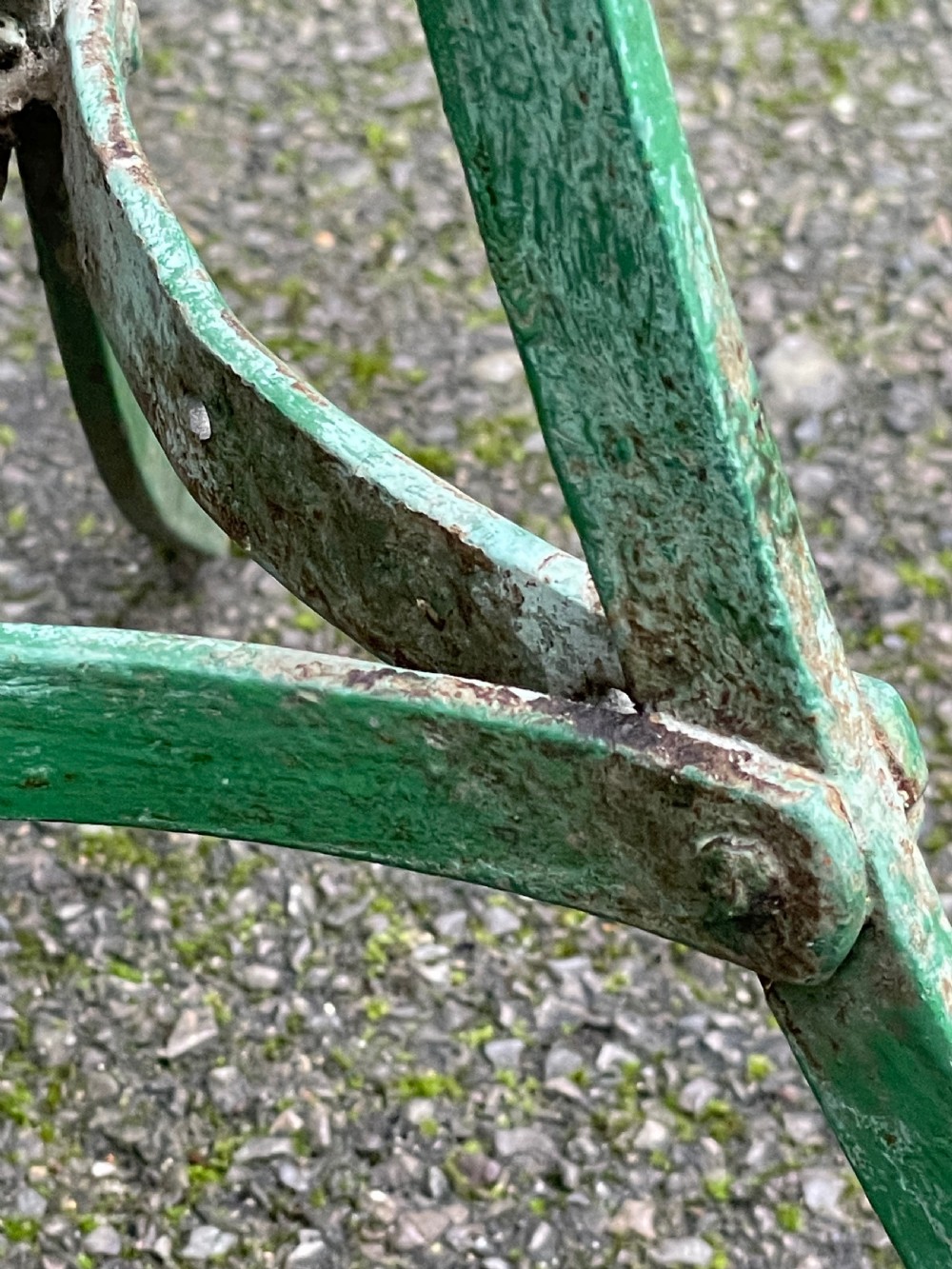 Painted metal bistro tripod table View XXII