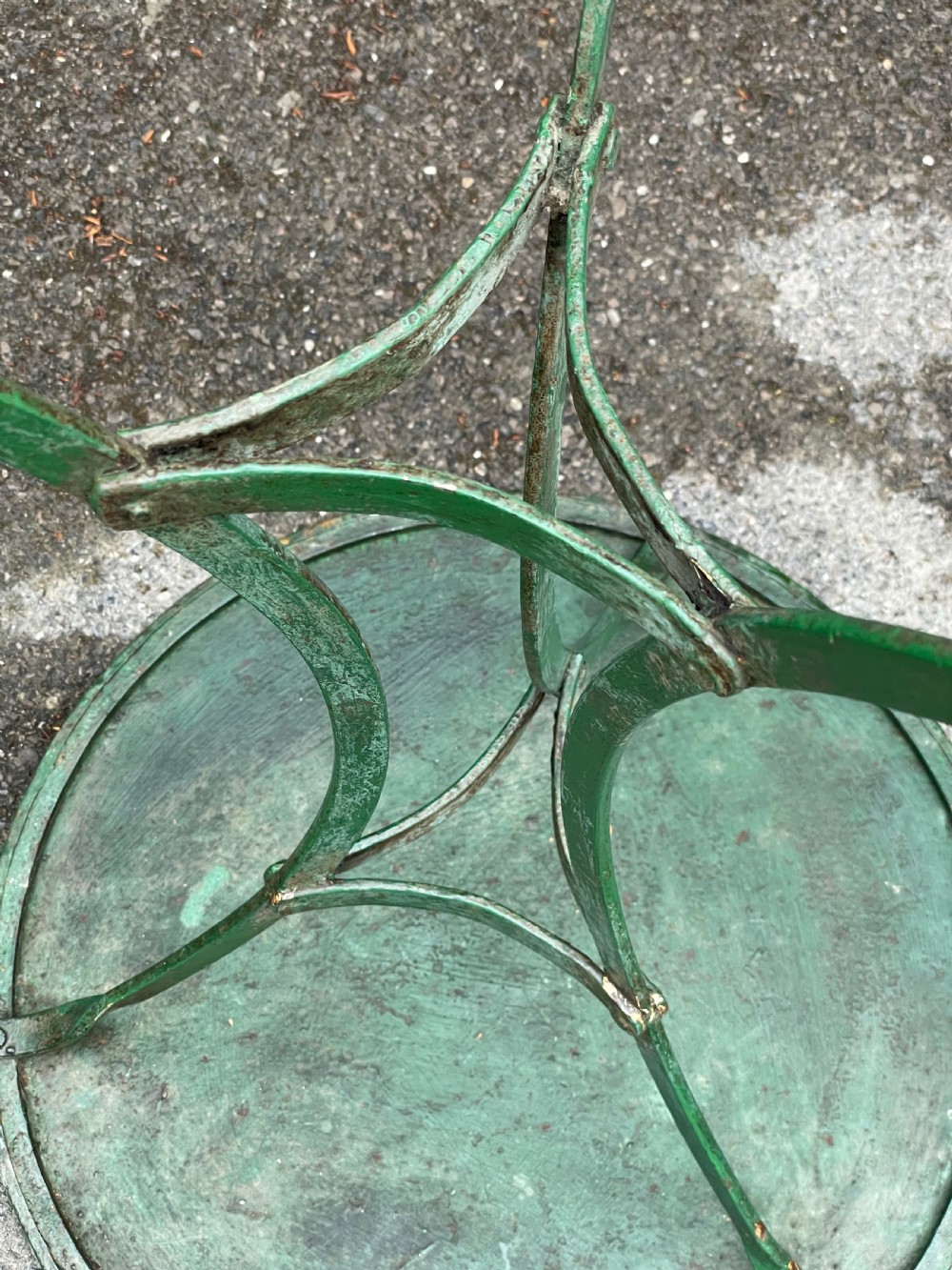 Painted metal bistro tripod table View XXVI