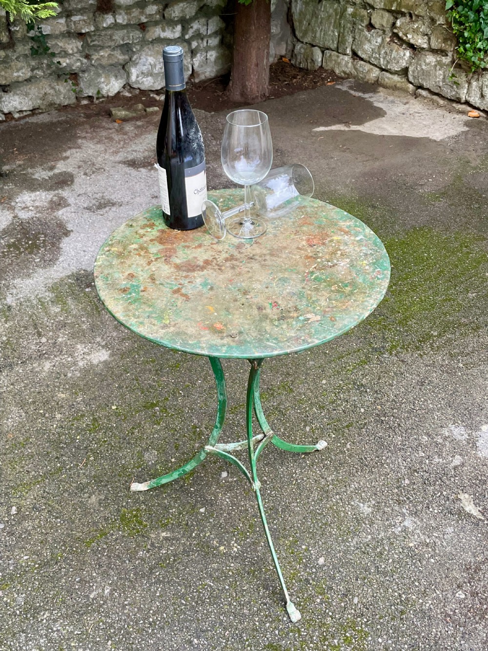 Painted metal bistro tripod table View XXX
