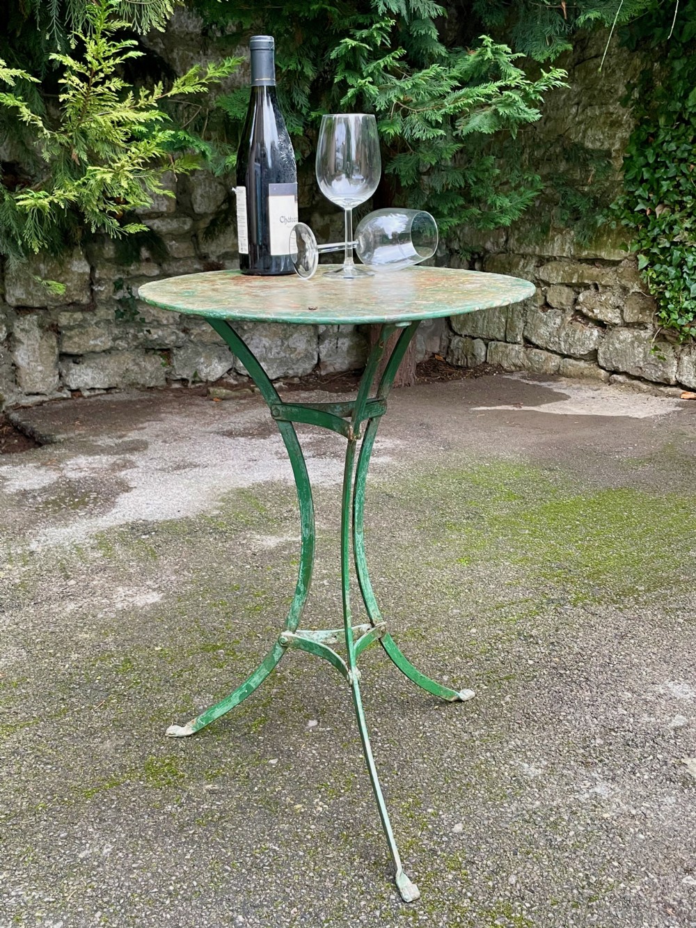 Painted metal bistro tripod table View XXIX