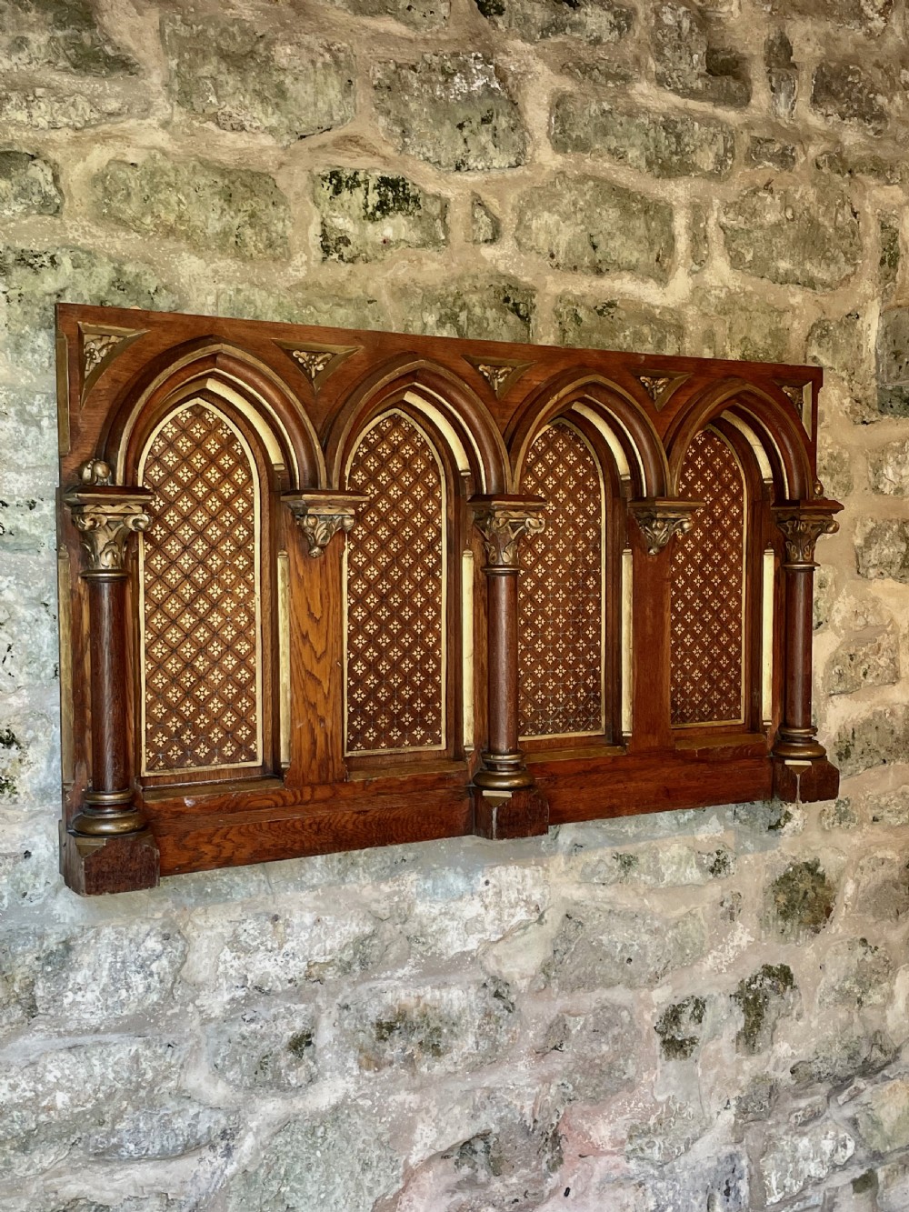 Exquisite Gothic Panel in carved oak View III
