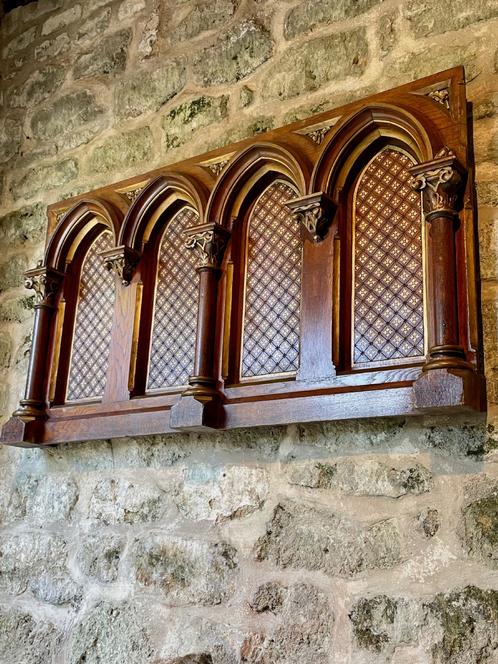Exquisite Gothic Panel in carved oak View VI