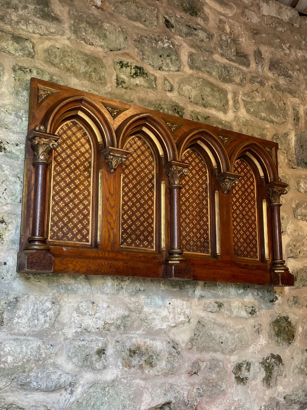 Exquisite Gothic Panel in carved oak View VII