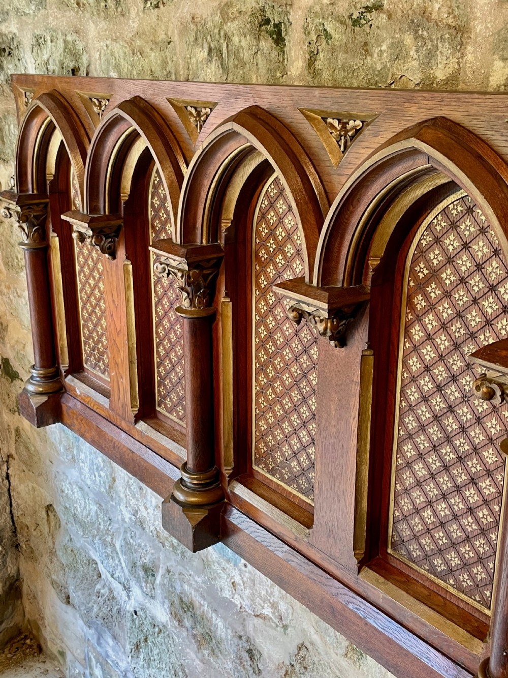 Exquisite Gothic Panel in carved oak View VIII