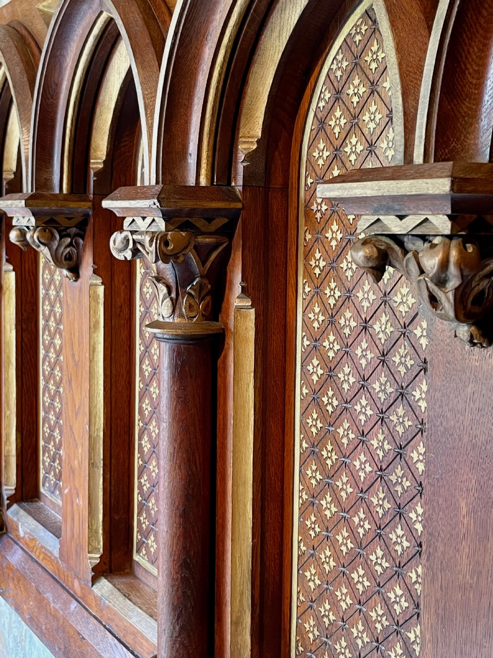 Exquisite Gothic Panel in carved oak View IX