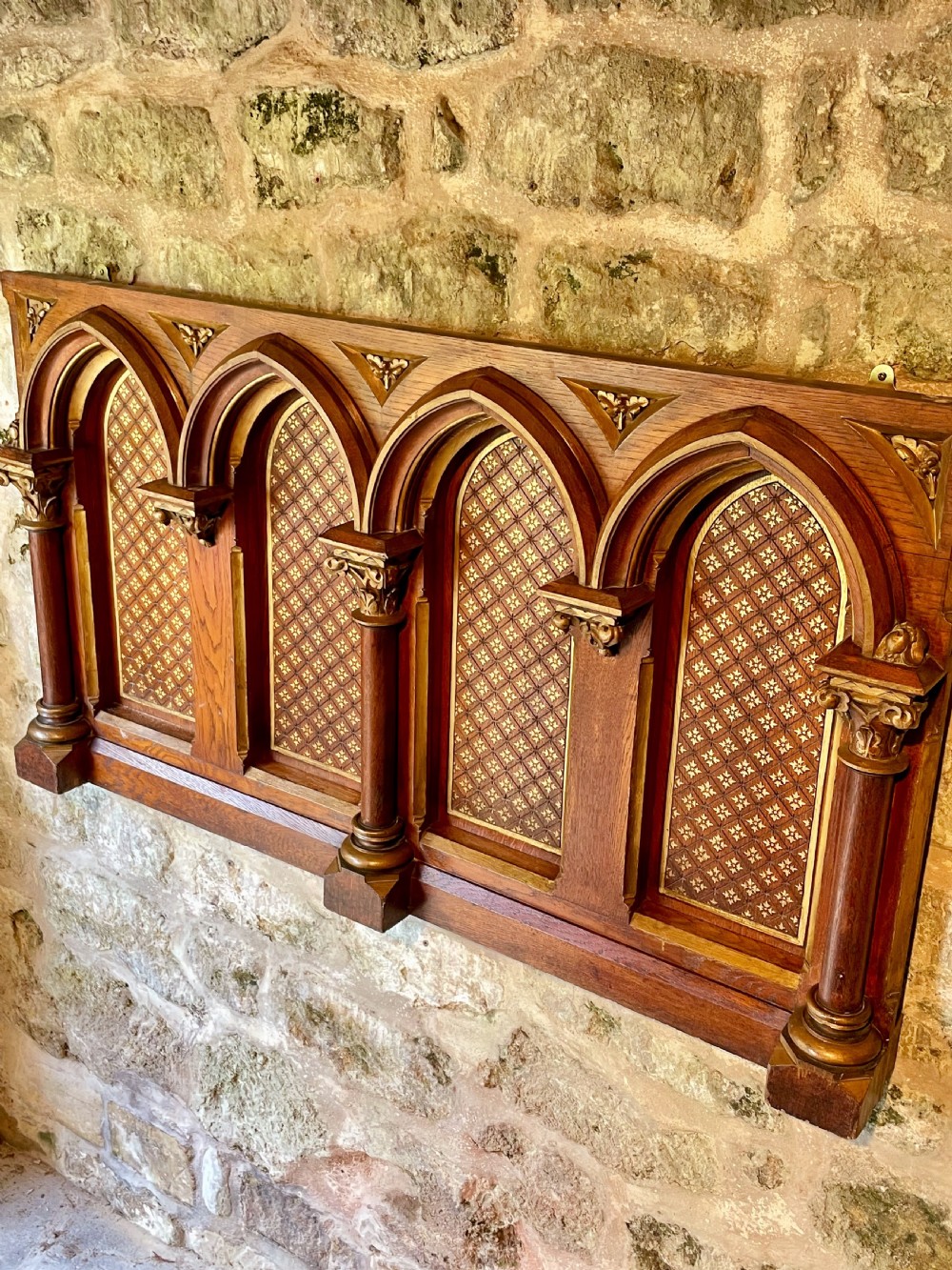Exquisite Gothic Panel in carved oak View X