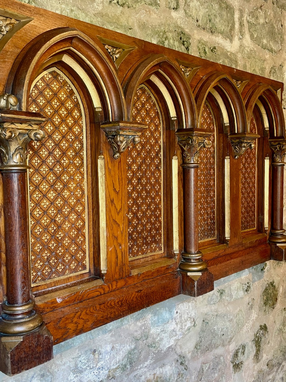 Exquisite Gothic Panel in carved oak View XI