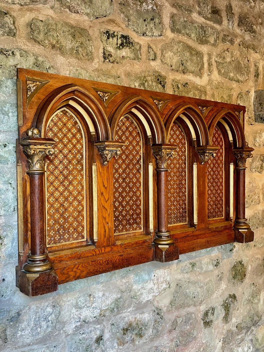 Exquisite Gothic Panel in carved oak View XIII