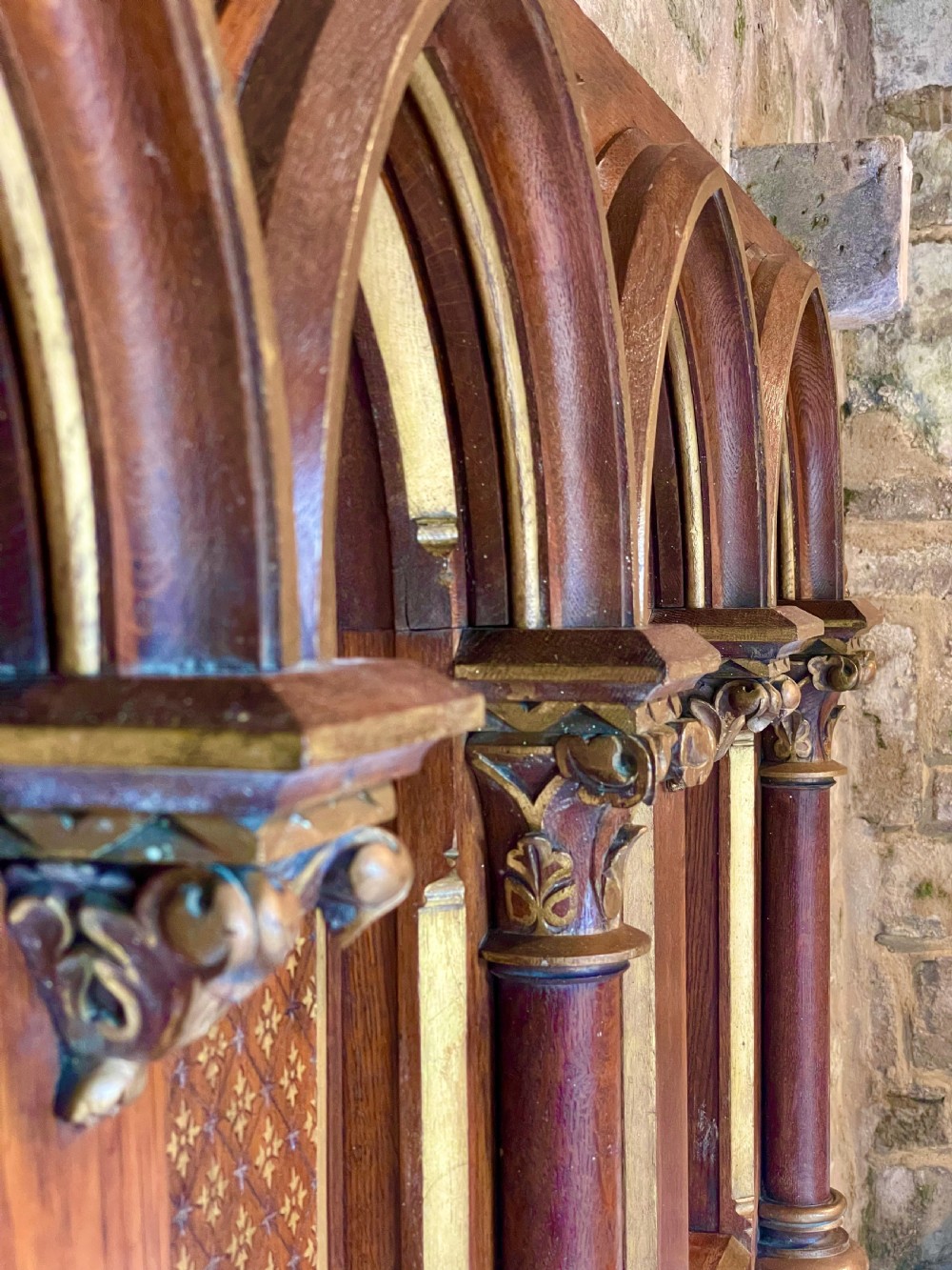 Exquisite Gothic Panel in carved oak View XIV