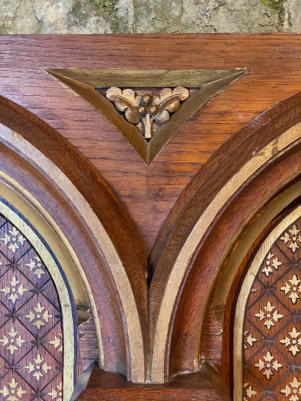 Exquisite Gothic Panel in carved oak View XVI