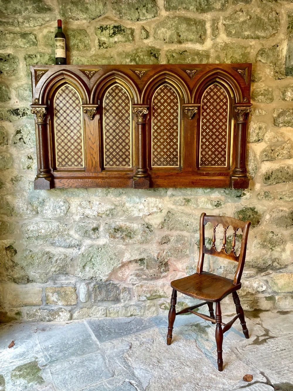 Exquisite Gothic Panel in carved oak View XX