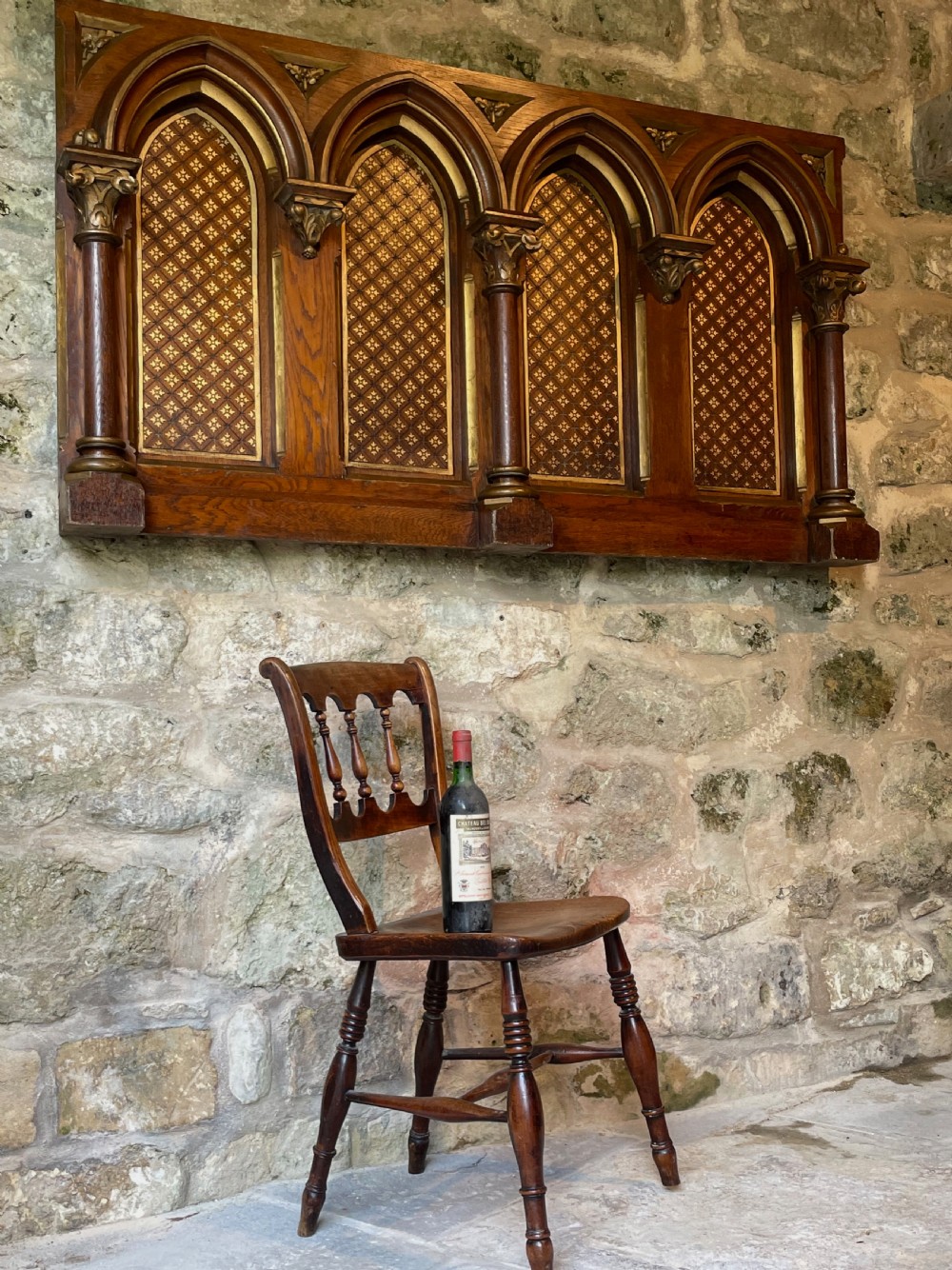 Exquisite Gothic Panel in carved oak View XXI