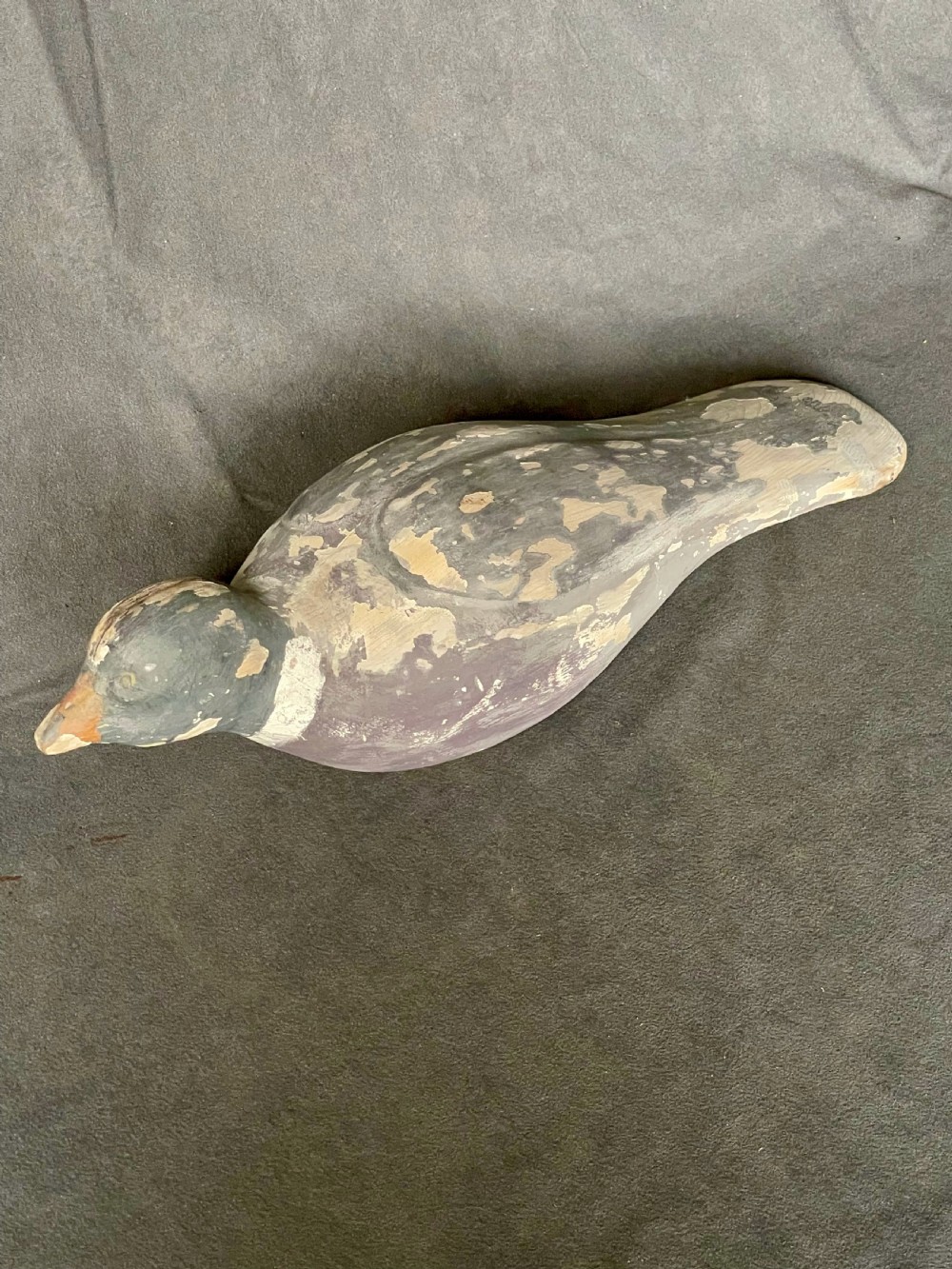 Three decoy pigeon figures View X
