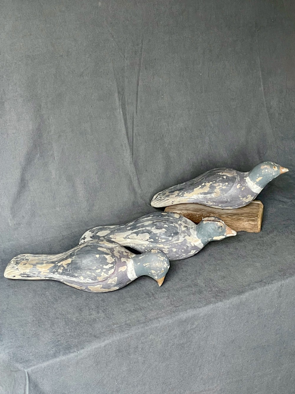 Three decoy pigeon figures View XVIII
