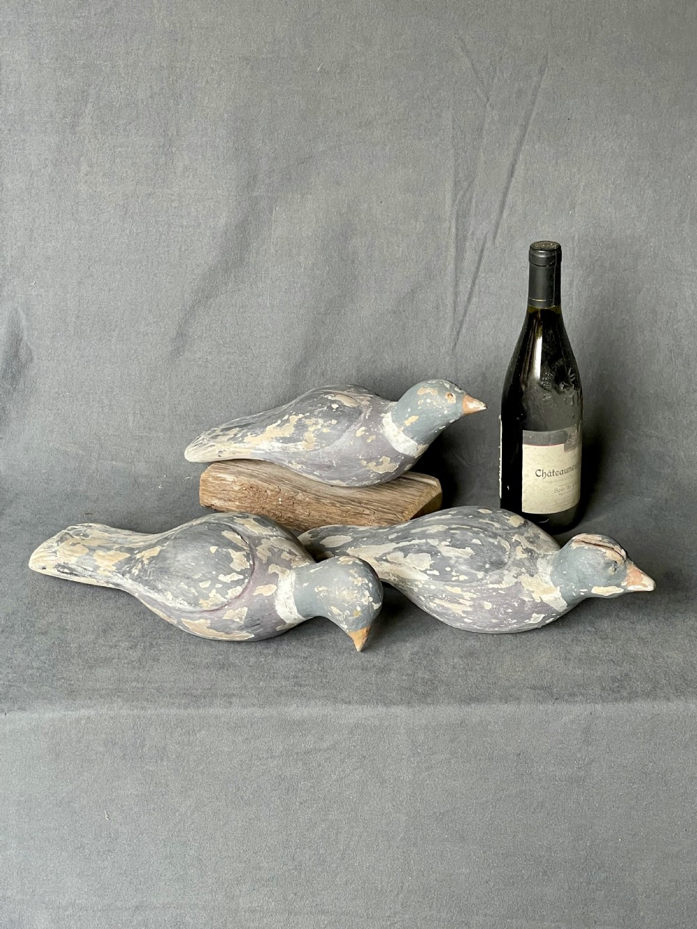 Three decoy pigeon figures View XX