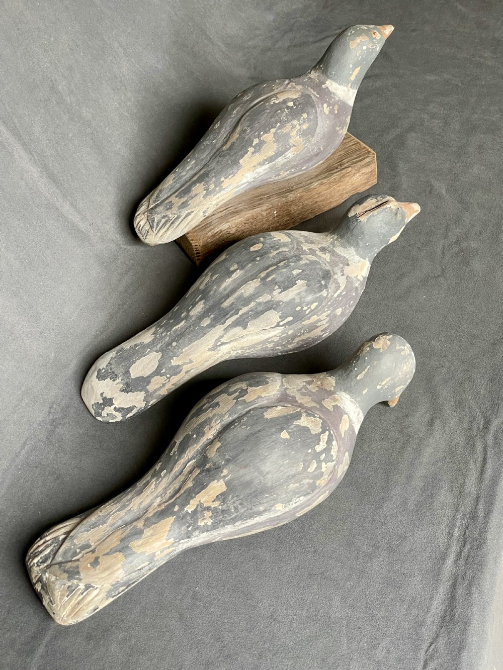 Three decoy pigeon figures View XXII