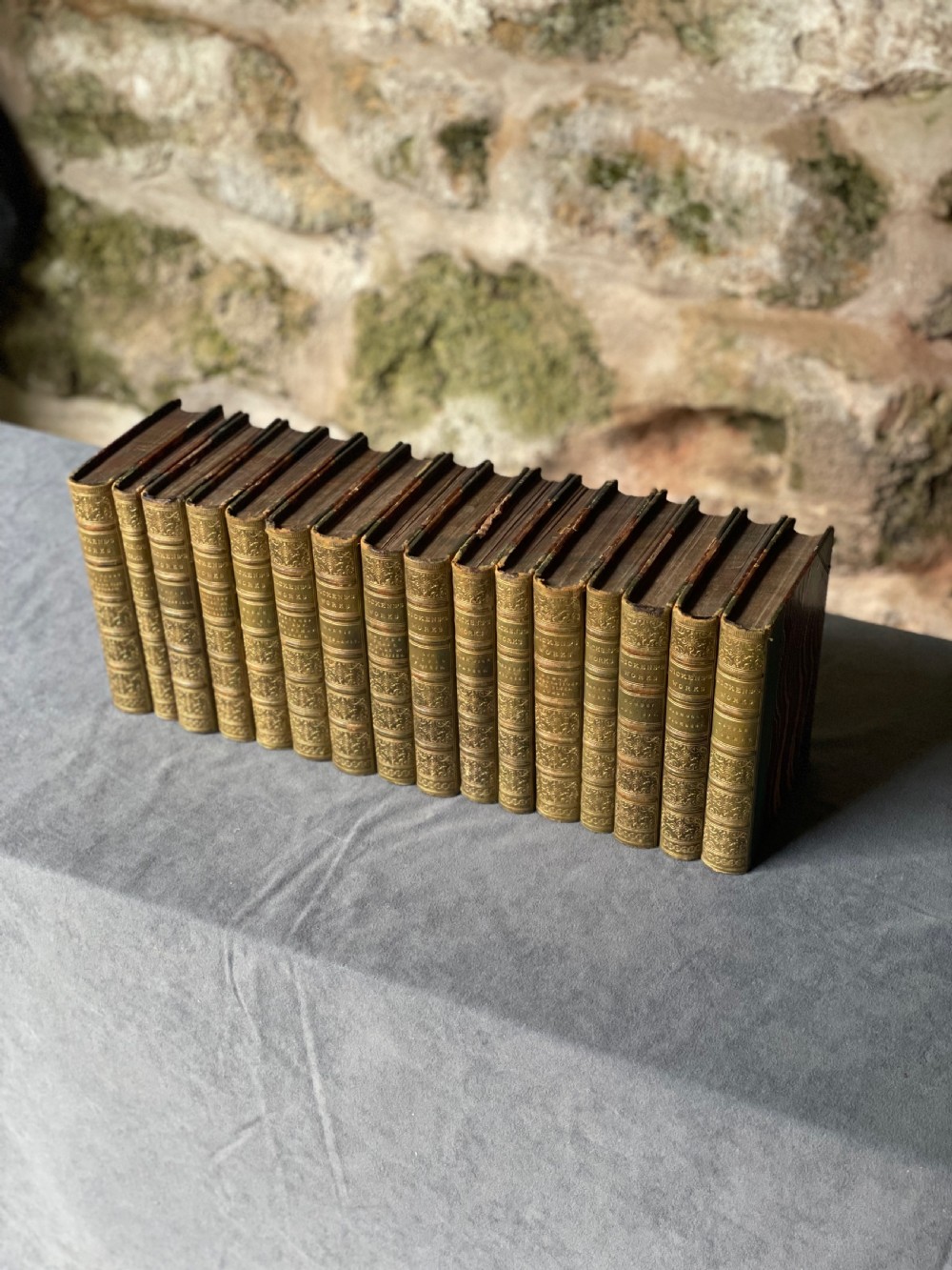 Sixteen Leather Bound Books View V
