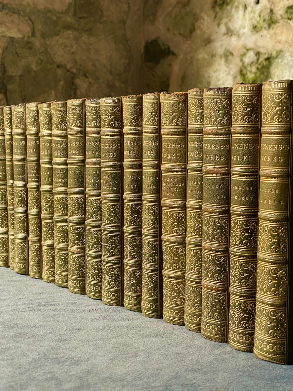 Sixteen Leather Bound Books View VI