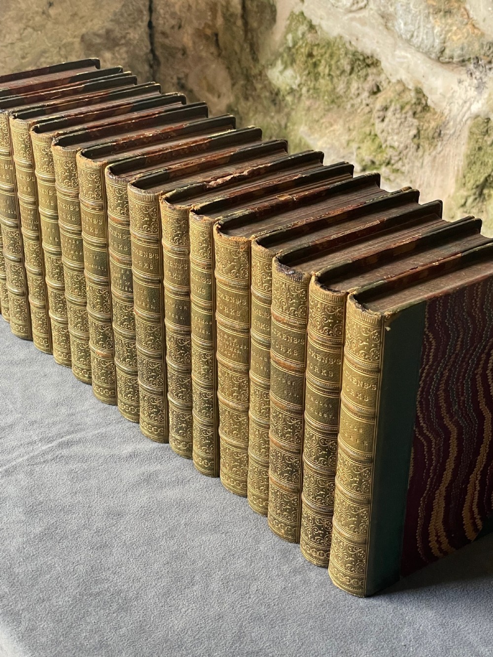 Sixteen Leather Bound Books View VII