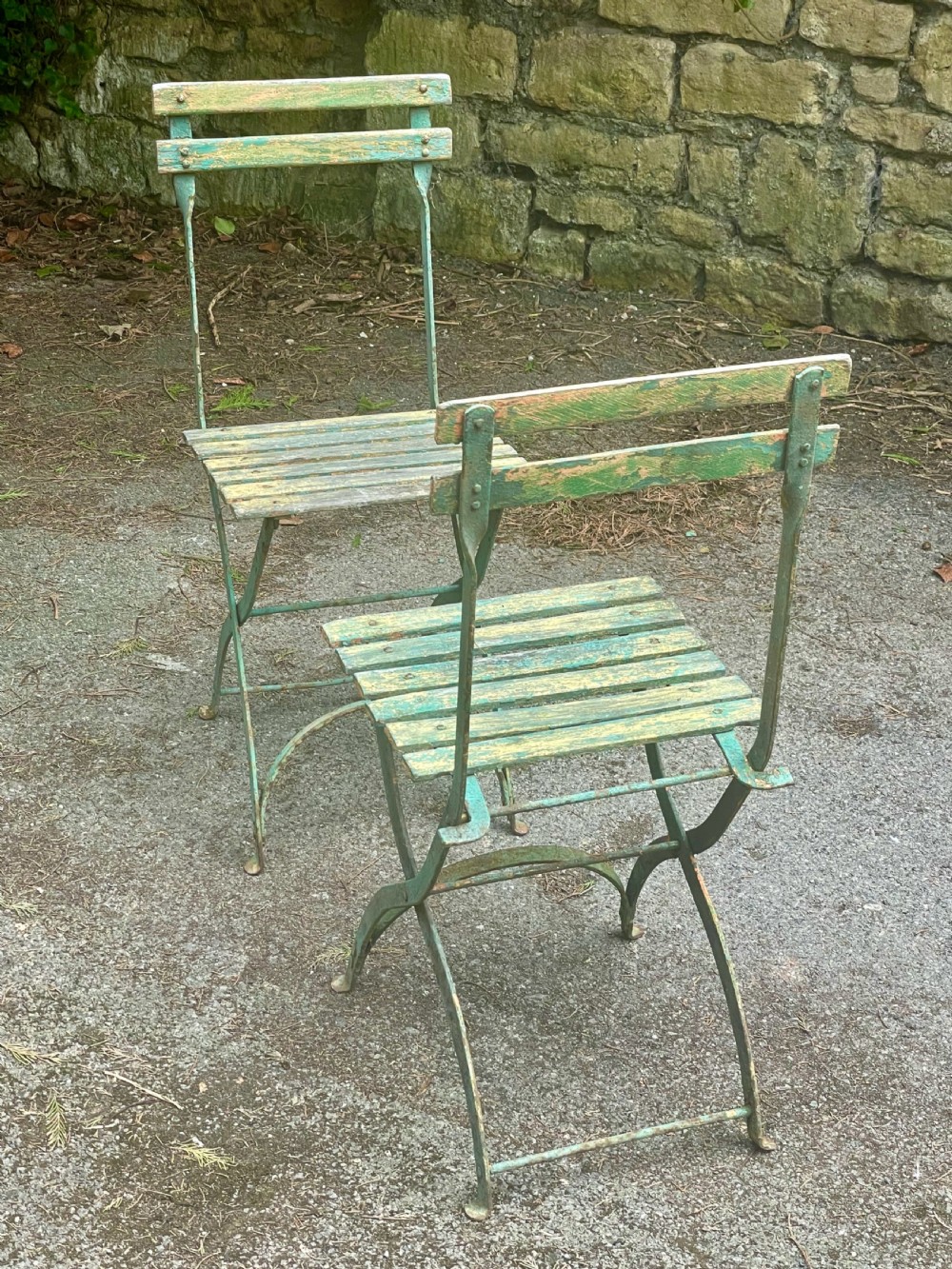 Pair of painted garden chairs View VIII