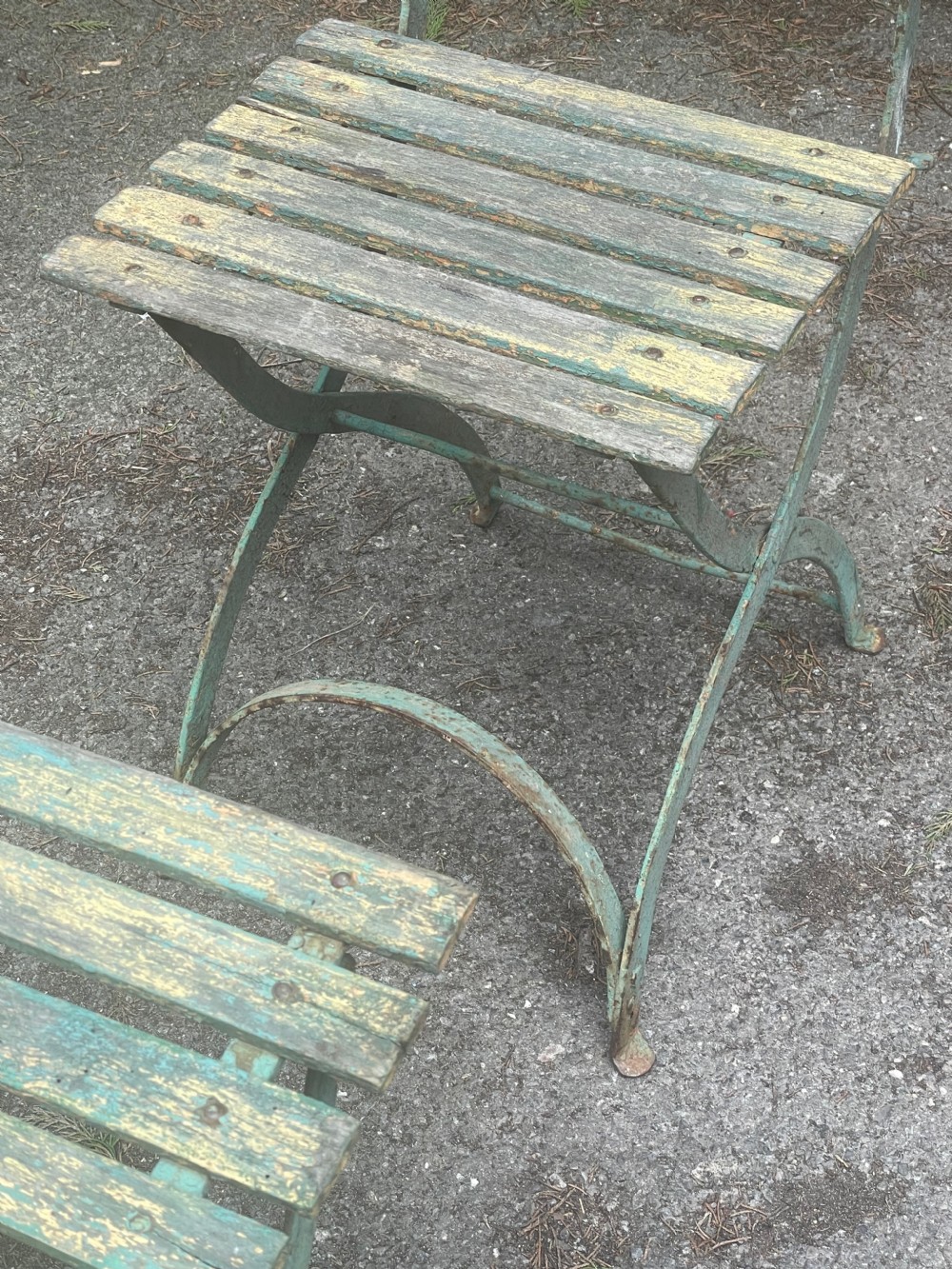 Pair of painted garden chairs View X