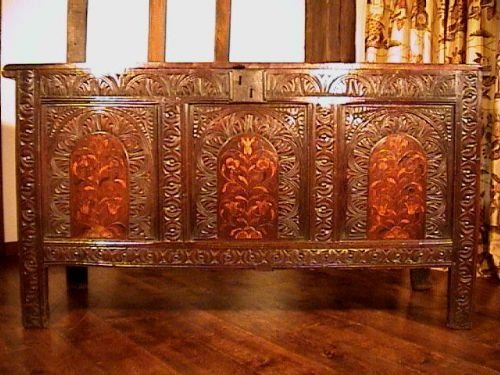 17th Century Oak & Marquetry Coffer C.1660